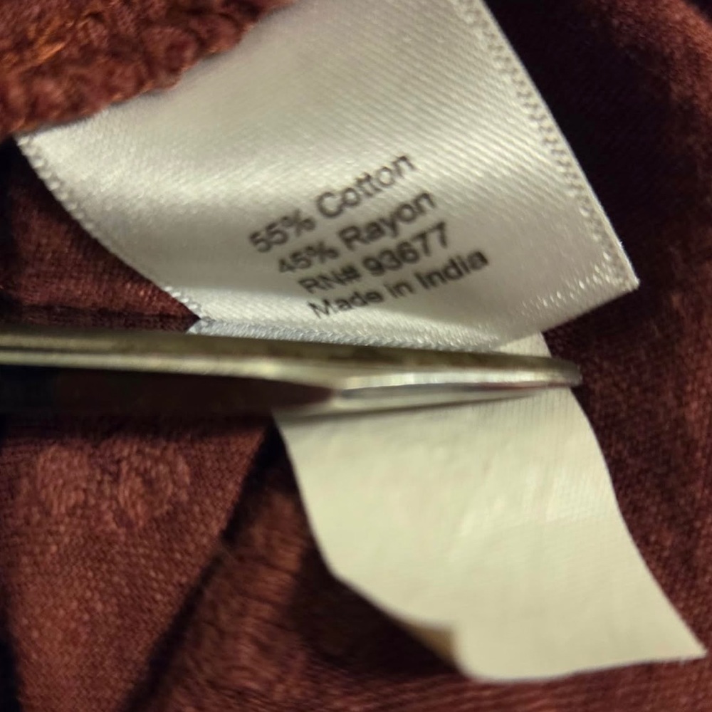 a.n.a Rustic Brown Button-Front Embroidered Blouse - Picture 5 of 5